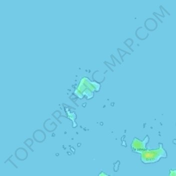 Île Vierge topographic map, elevation, terrain