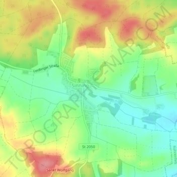 Schloss Sinning topographic map, elevation, terrain