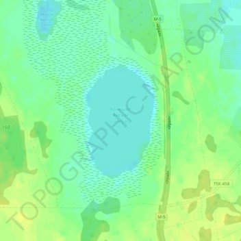 Большое Ямское озеро topographic map, elevation, terrain