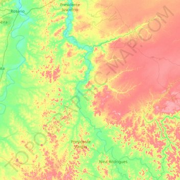 Rio Munim topographic map, elevation, terrain