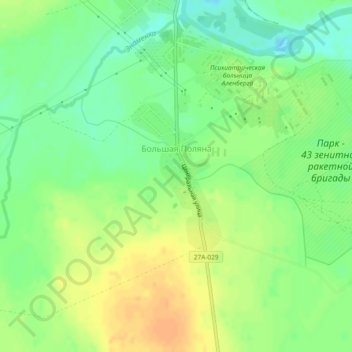 Большая Поляна topographic map, elevation, terrain