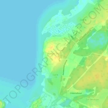Новая Теча topographic map, elevation, terrain