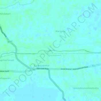 Cauvery topographic map, elevation, terrain