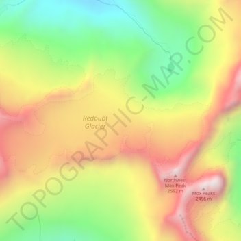 Redoubt Glacier topographic map, elevation, terrain