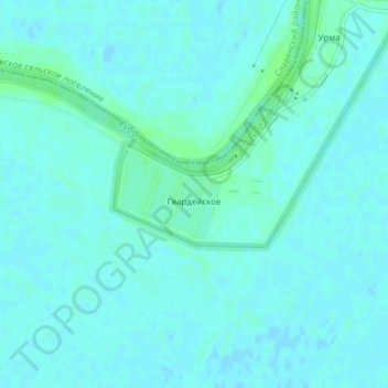 Гвардейское topographic map, elevation, terrain