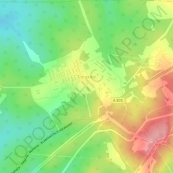 Таёжное topographic map, elevation, terrain