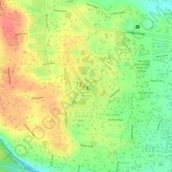Karen Country Club topographic map, elevation, terrain