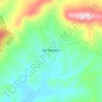 Artemovsk topographic map, elevation, terrain
