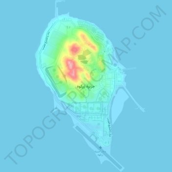Zarkoh Island topographic map, elevation, terrain