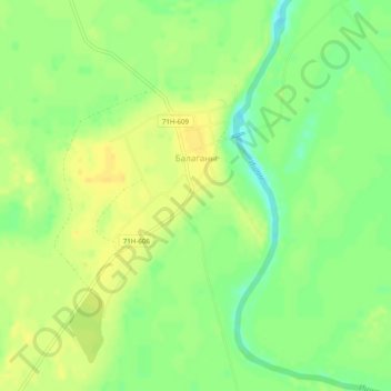 Балаганы topographic map, elevation, terrain