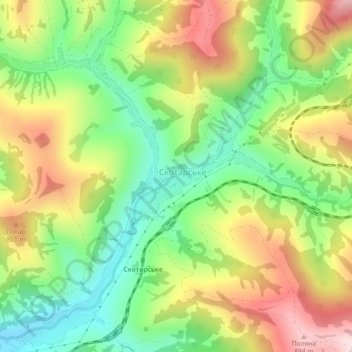 Скотарське topographic map, elevation, terrain