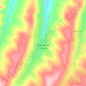 Подгорная Синюха topographic map, elevation, terrain