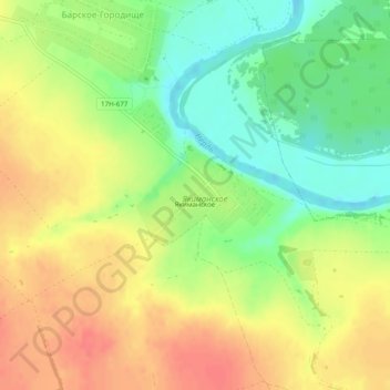 Якиманское topographic map, elevation, terrain