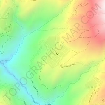 Choro topographic map, elevation, terrain