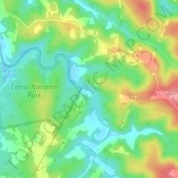 Cattai Creek topographic map, elevation, terrain