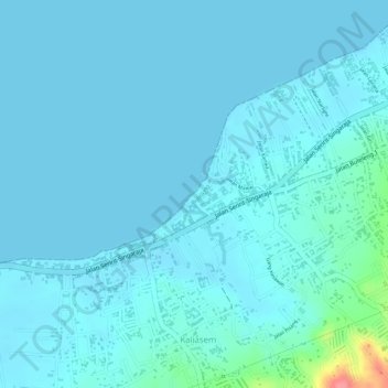 Lovina Beach topographic map, elevation, terrain
