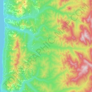 Просторная topographic map, elevation, terrain