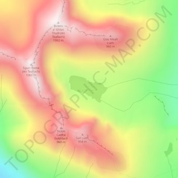 Loch Toll an Lochain topographic map, elevation, terrain