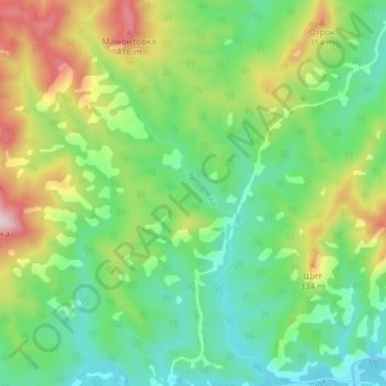 Варварка topographic map, elevation, terrain