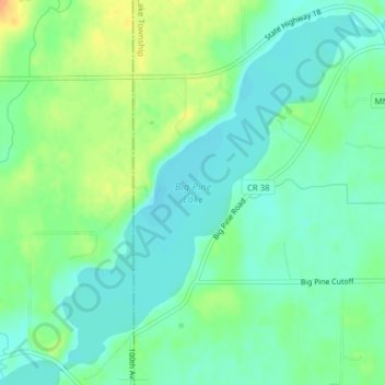 Big Pine Lake topographic map, elevation, terrain