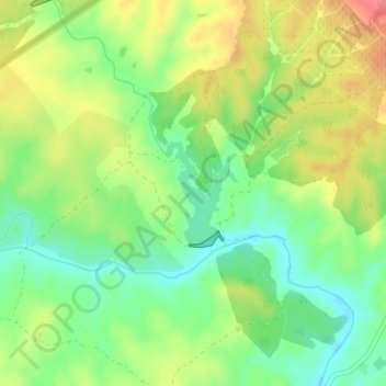 Albufeira do Vilar topographic map, elevation, terrain