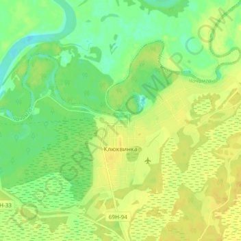Клюквинка topographic map, elevation, terrain