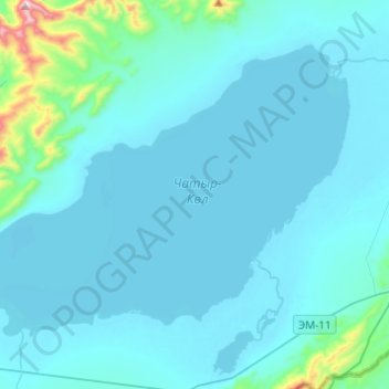 Chatyr-Kul topographic map, elevation, terrain