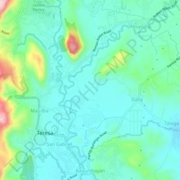 Teresa River topographic map, elevation, terrain