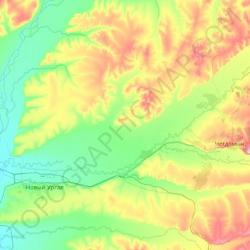 Ургал topographic map, elevation, terrain