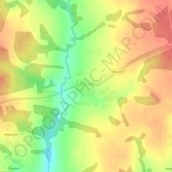 Сашкино topographic map, elevation, terrain