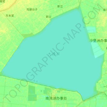 大通湖 topographic map, elevation, terrain