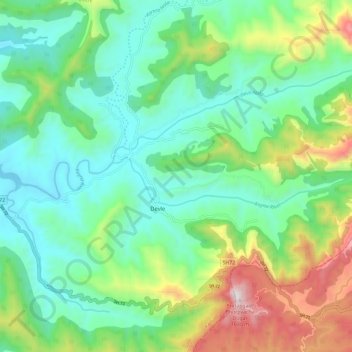 Koyna River topographic map, elevation, terrain