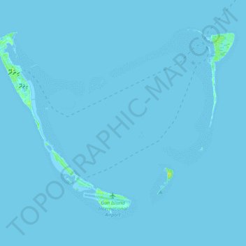 Addu Atoll topographic map, elevation, terrain