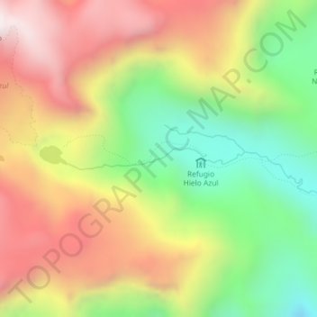 Hielo Azul topographic map, elevation, terrain