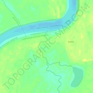 Шамша topographic map, elevation, terrain