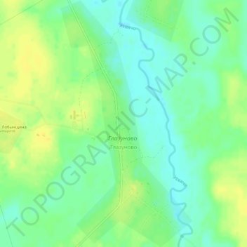 Глазуново topographic map, elevation, terrain