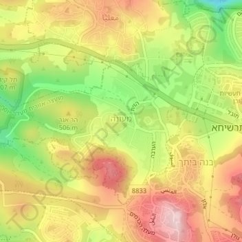 Meona topographic map, elevation, terrain