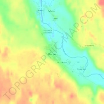 Макачево topographic map, elevation, terrain