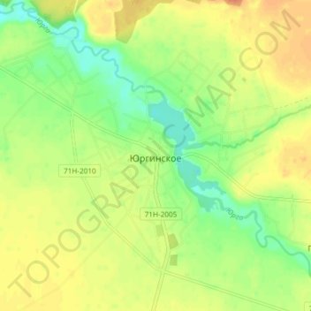 Юргинское topographic map, elevation, terrain