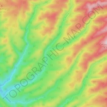 Середка topographic map, elevation, terrain