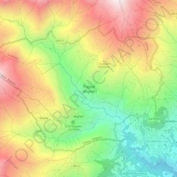 Trappa - Bagneri topographic map, elevation, terrain