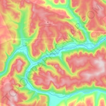 Усть-Кут topographic map, elevation, terrain