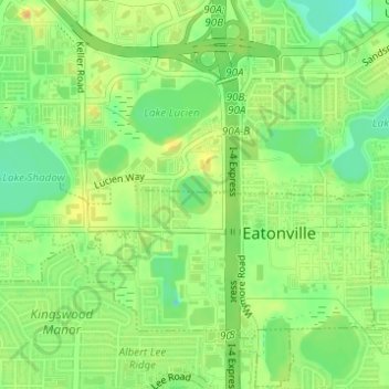 Hungerford Lake topographic map, elevation, terrain