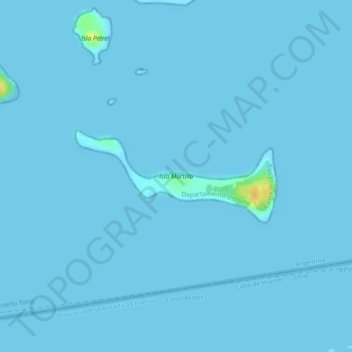 Isla Martillo topographic map, elevation, terrain