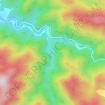 花溪水库 topographic map, elevation, terrain