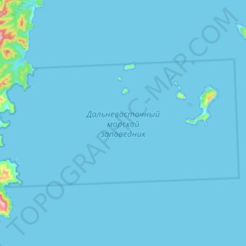 远东海洋自然保护区 topographic map, elevation, terrain