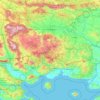 Rhodope Mountains topographic map, elevation, terrain