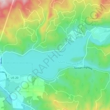 Foster Lake topographic map, elevation, terrain