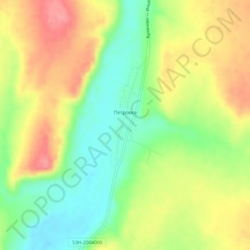 Петровка topographic map, elevation, terrain