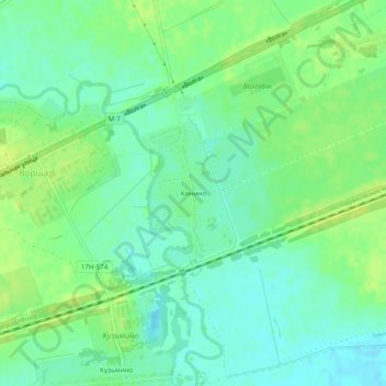 Конино topographic map, elevation, terrain